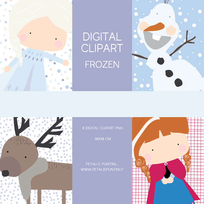 clipart e pattern Frozen elza anna olaf sven castelli di ghiaccio