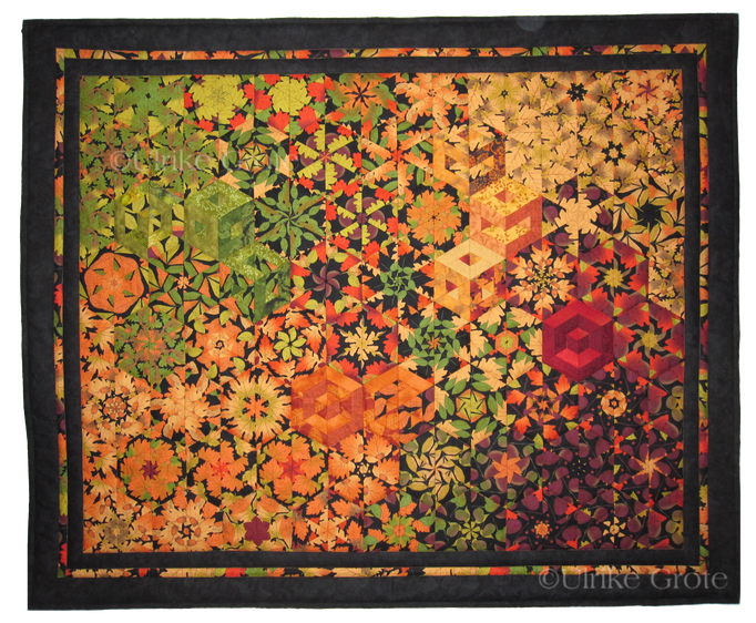 Herbstliche Metamorphosen • Kaleidoskope mit Würfeln • 118 x 97 cm
