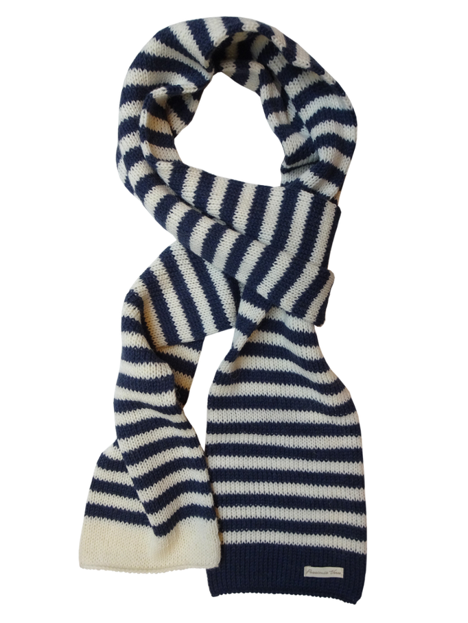 Wool and alpaca fine stripe scarf