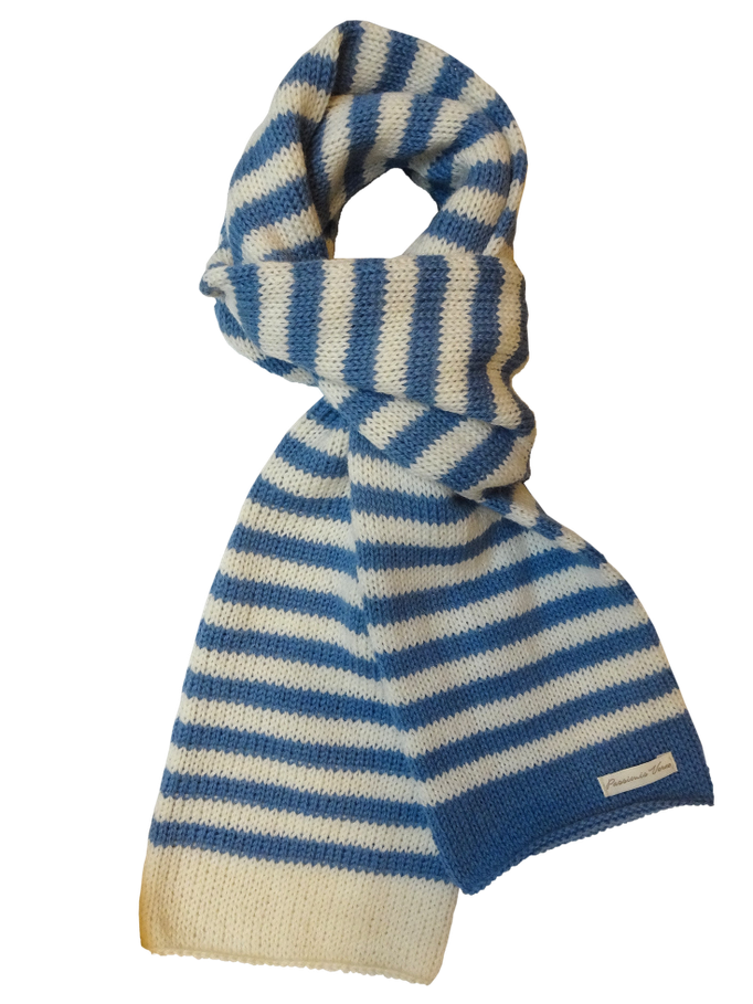 Fine stripe wool and alpaca handmade scarf