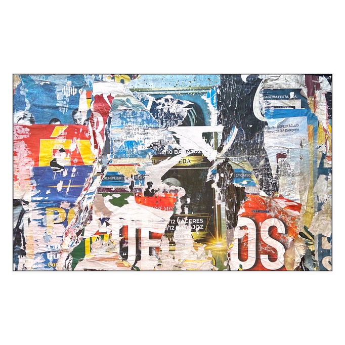 Festa, décollage, 65,5 x 111,0 cm, 2026 (Elvas, PT)