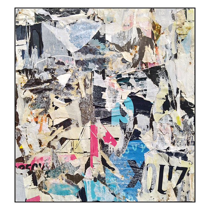 Xouz, décollage, 30,0 x 27,8 cm, 2026 (České Budějovice, CZ)