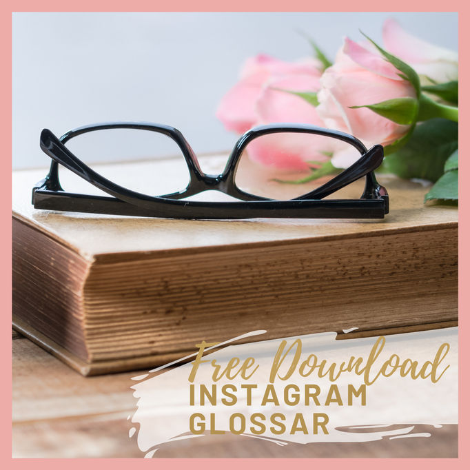 Das Instagram Glossar Freebie mit den wichtigsten Begriffen für die Social Media Platform. Kostenloser Download auf flowon Marketing. 