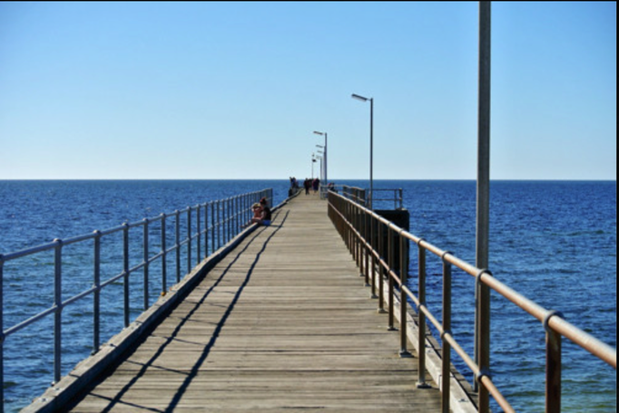 Australien '14 | Kingston, South Australia: Seebrücke. Blick auf die Encounter Bay.