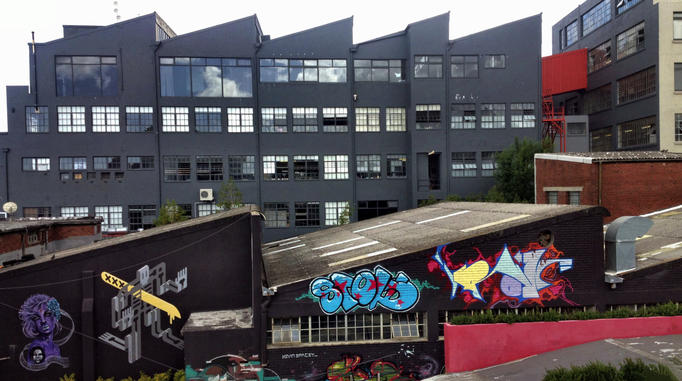 2019 | Kapstadt | Foreshore, «The Woodstock Exchange»: Für Produktionsstätten, Büros & Kleingewerbe umgebautes Fabrikgebäude.