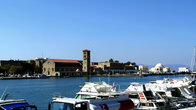 Rhodos '13 | Rhodos-Stadt: «Hafenbummel». Blick hinüber zum «Uhrturm».