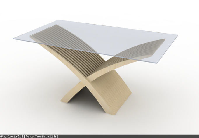 MESA DE COMEDOR CON BASE EN MADERA, TECNOFOMRADA. Diseñado para la empresa GUAYACAN Y NOGAL.