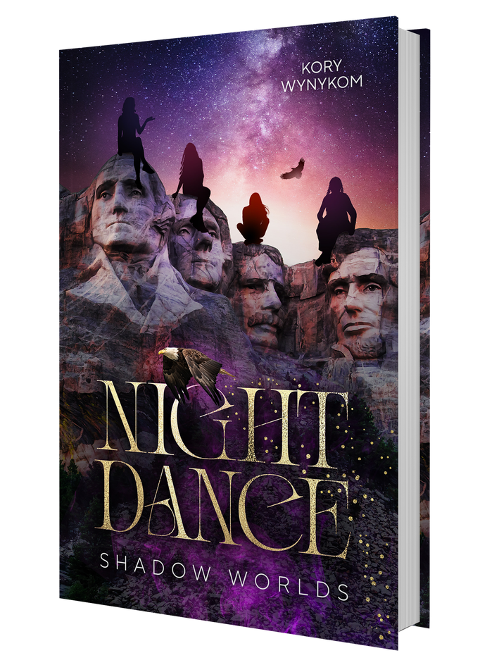 Night Dance: Shadow Worlds. Four women on Mount Rushmore under the Milky Way. Opening of the saga.