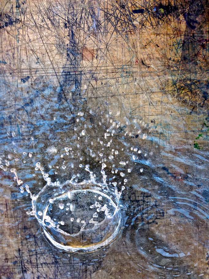 Patio splash on school desk