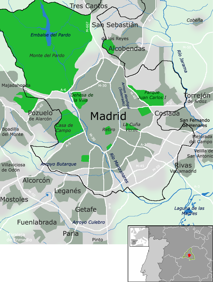 Área metropolitana de Madrid.