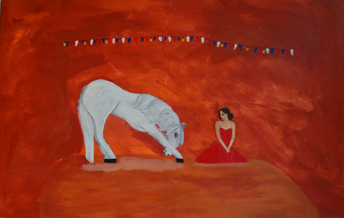 HORSE AND WOMAN  ACRYL AUF LEINWAND 115cm x 75cm