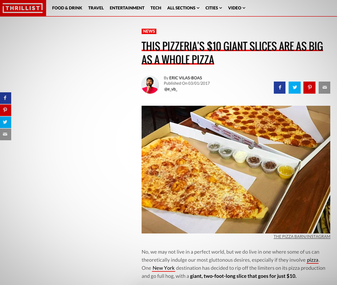 Home of the Super Slice Pizza Barn, Yonkers