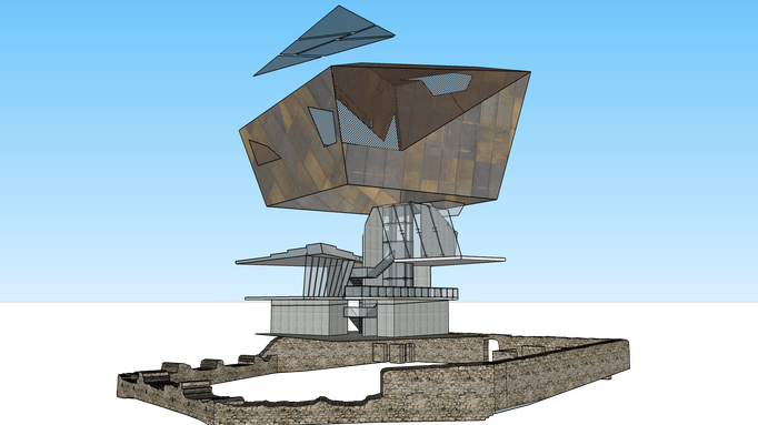 SCAPE3D_Site Art Center: render esploso prospettico