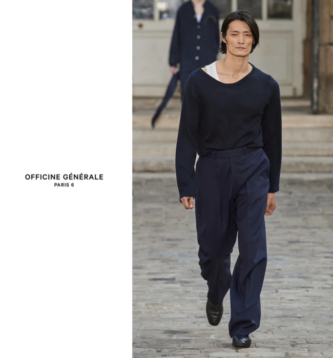 Paris Fashion Week / Paris Collection "Officine Generale" OPTIMAL SIMPLICITY - SPRING SUMMER 2024 RUNWAY SHOW - by Pierre Mahéo Cour d'honneur de la monnaie de Paris