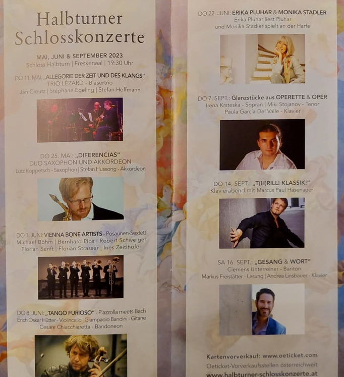 Programmfolder Halbturner Schlosskonzerte 2023