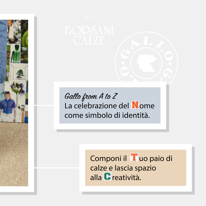 Calze Gallo personalizzate con lettere