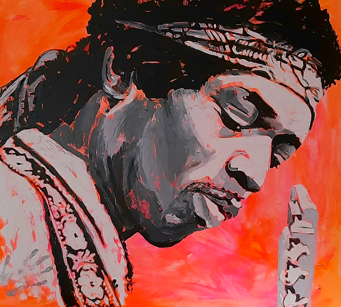 Jimi Hendrix | 110x100 cm | Öl & Acryl auf Leinwand