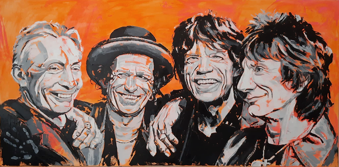 Rolling Stones | 80x160 cm | Öl & Acryl auf Leinwand