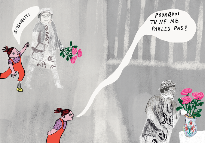 Illustration für das Buch "Hedwig ou la Pensée-Louve, Antipodes Verlag, Lausanne 2021