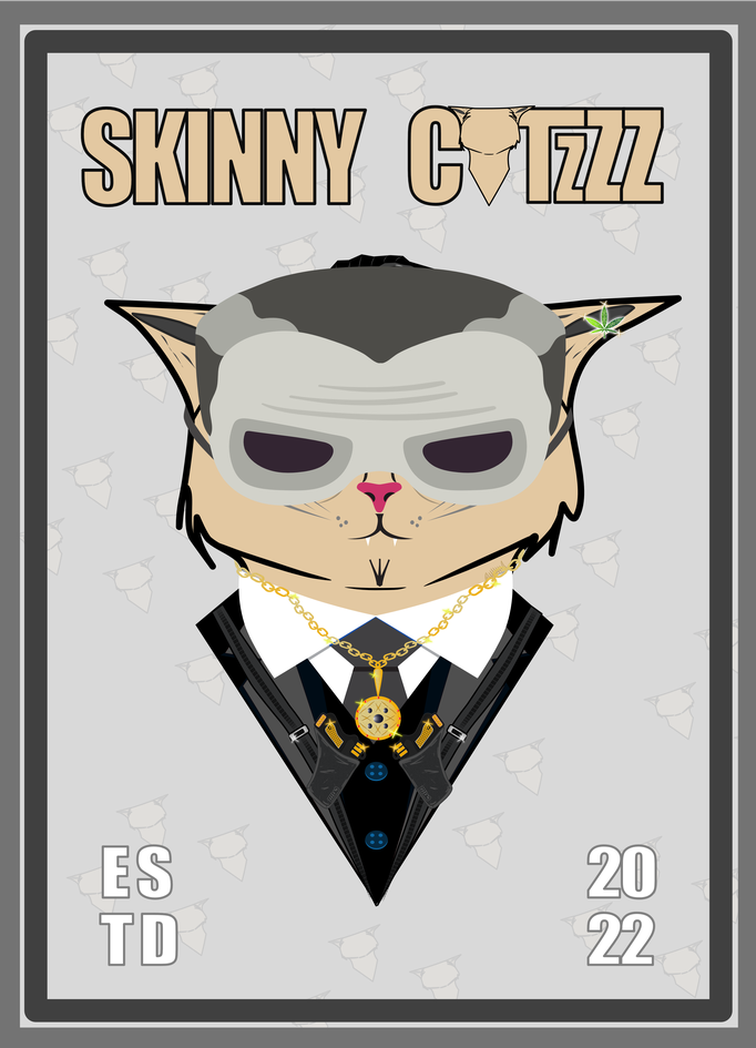 NFT character design -SkinnyCatzzz NFTs collection - skinnycatzzz.com