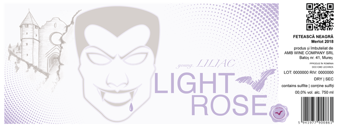 Label design concept for "young.Liliac" of Liliac.com wine from Transylvania-Flavour Light Rose