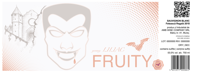 Label design concept for "young.Liliac" of Liliac.com wine from Transylvania-Flavour Fruity