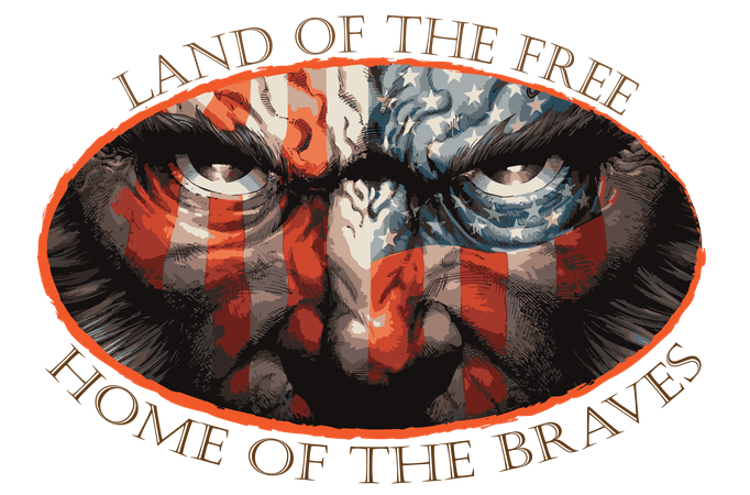 "Land of the free&home of the braves"-american values tshirt design
