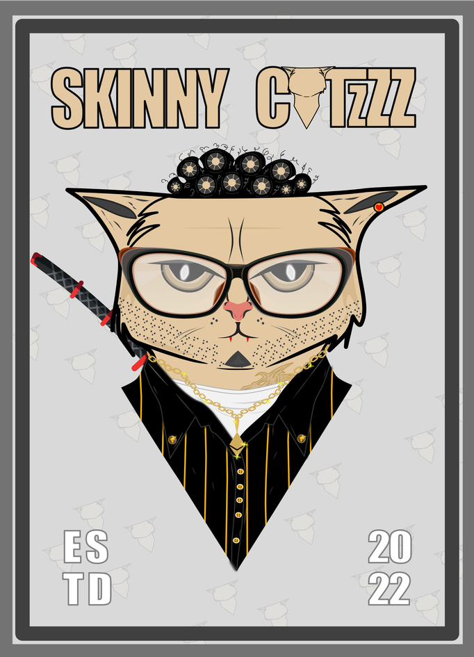 NFT character design -SkinnyCatzzz NFTs collection- skinnycatzzz.com