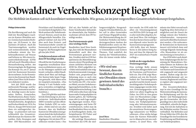 Obwaldner Zeitung vom 14.01.2022