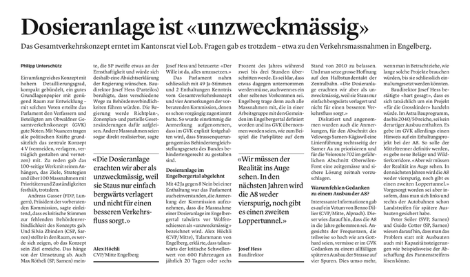 Obwaldner Zeitung vom 28.01.2022
