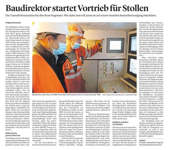 Obwaldner Zeitung vom 03.12.2020