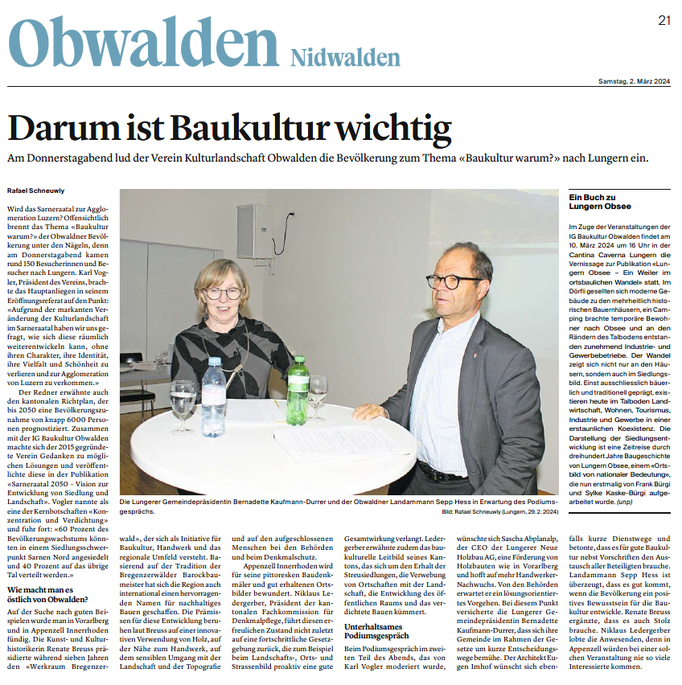 Obwaldner Zeitung vom 02.03.2024