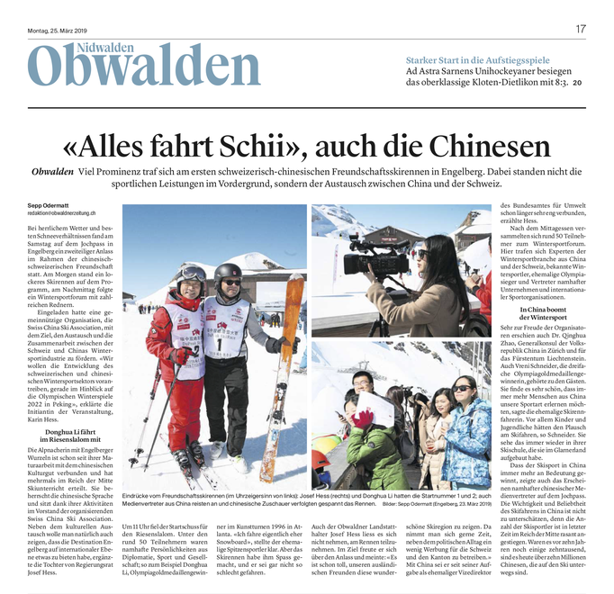 Obwaldner Zeitung vom 25.03.19