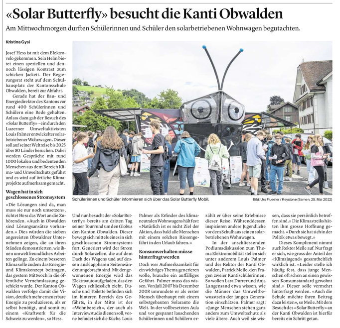 Obwaldner Zeitung vom 27.05.2022