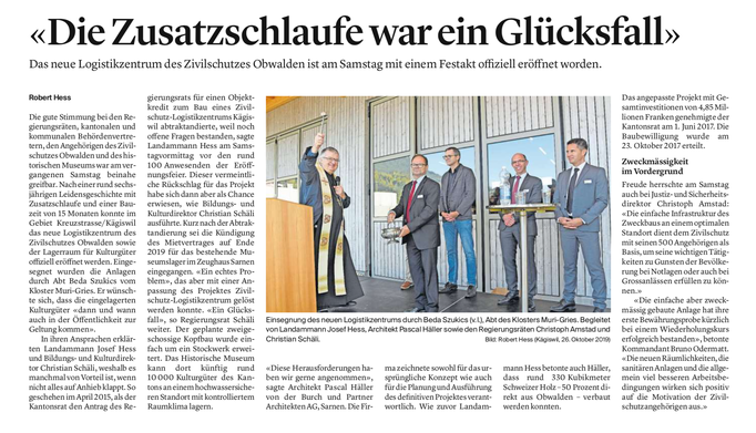Obwaldner Zeitung vom 28.10.2019