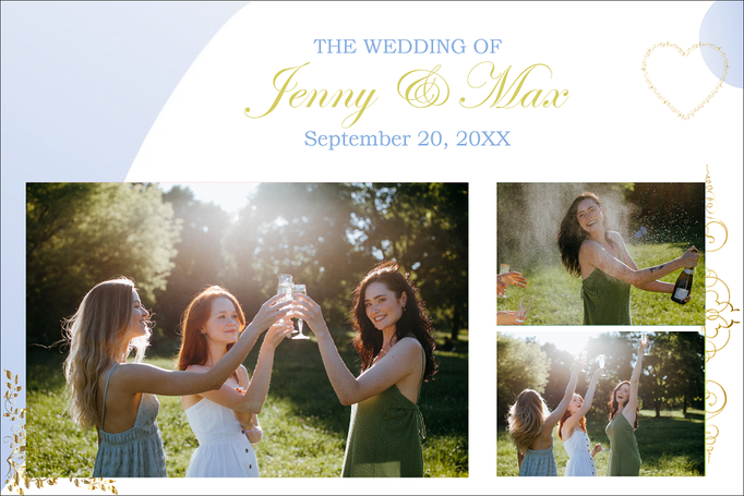 Drucklayout mit drei Bildern für eine Hochzeit in Berlin für unsere Fotobox