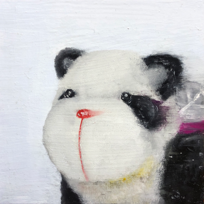 「Blizzard」　油彩、パネル　22.7×22.7㎝　2024