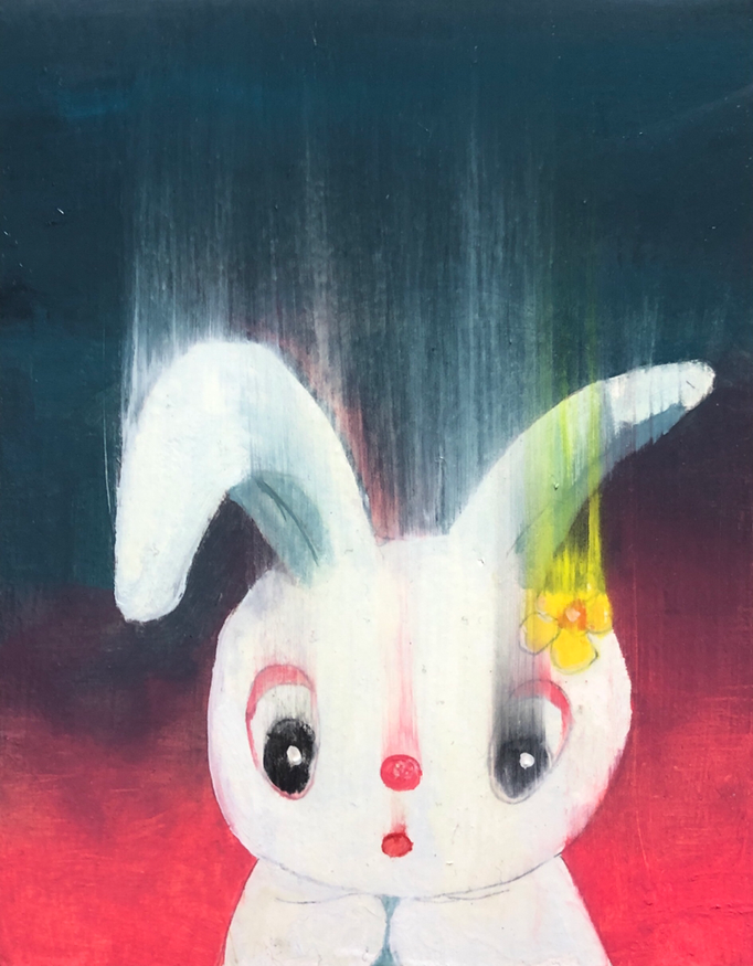 「エモーション」　油彩、パネル　18×14㎝　2024