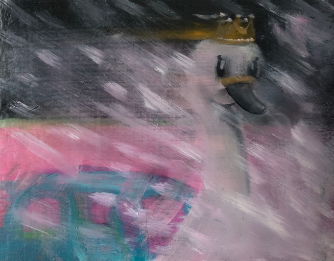 「光の女王」　油彩、パネル　14×18㎝　2024
