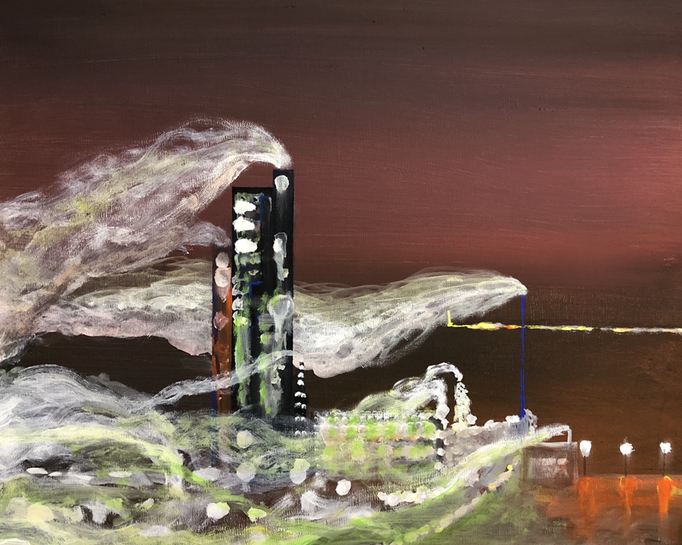 「室蘭」　アクリル、キャンバス　45.5×53cm　2019