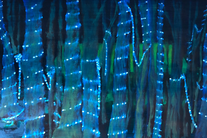 「nitay」　油彩、アクリル、パネルにミュー・グラウンド　33.3×53cm　2019