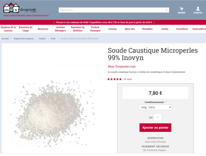 Soude Caustique Microperles 99% Inovyn ( pour chez vous )