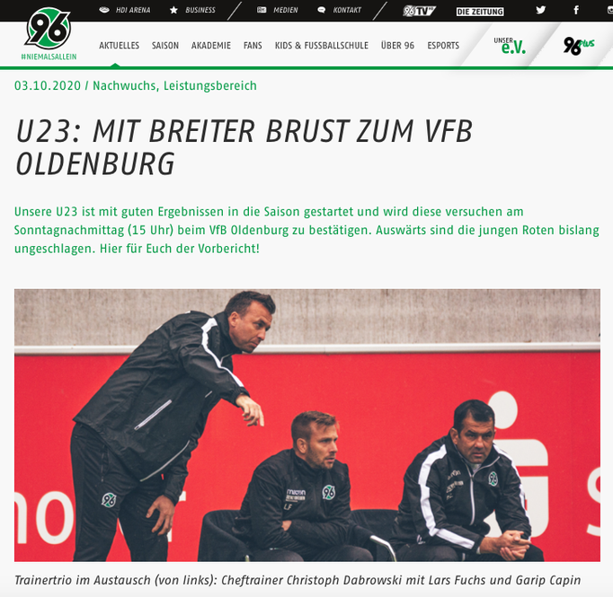 - 03.10.2020 - U23: Mit breiter Brust zum VfB Oldenburg