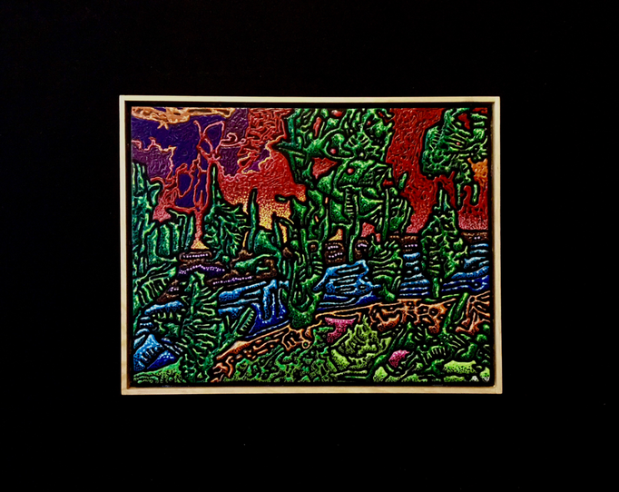 WILDWOOD #1, acrylic on wood panel, 12”x 15”, 2023       NFS