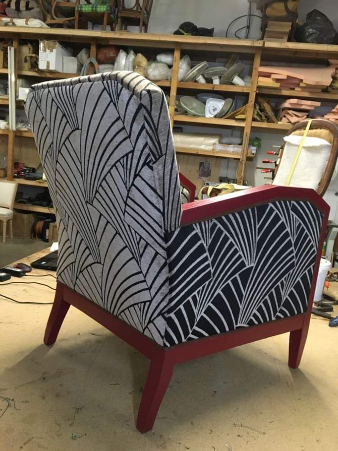 Fauteuil style Art déco - Restauration siège Valérie Ben Soussan Atelier Uzès ©Photo VBN