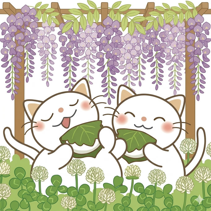 藤棚のネコ