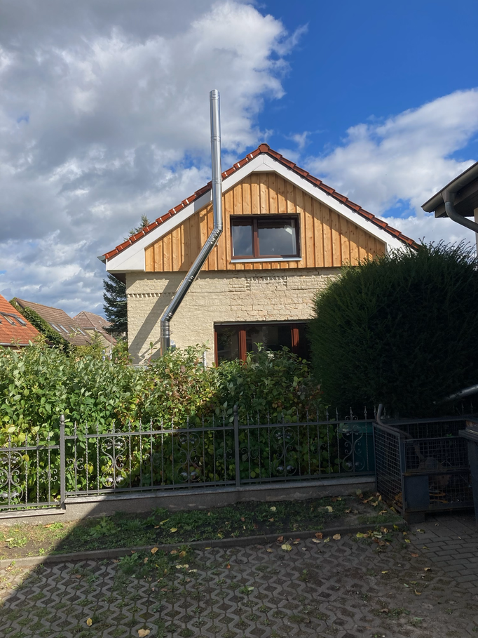 Edelstahlschornstein mit 30 Grad Verzug Potsdam