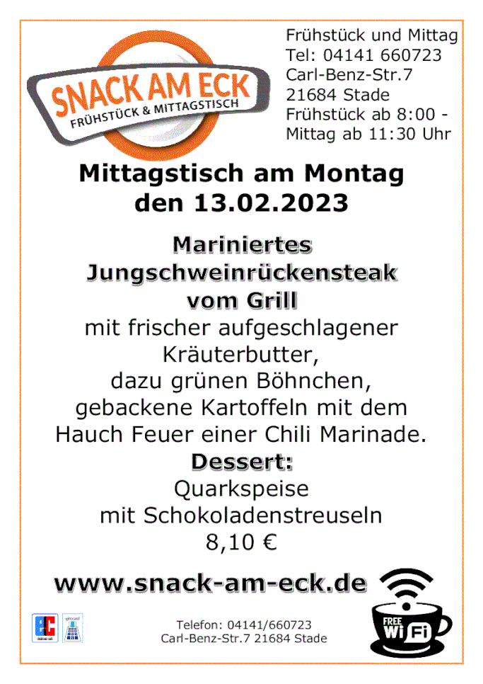 Mittagtisch am Montag den 13.02.2023
