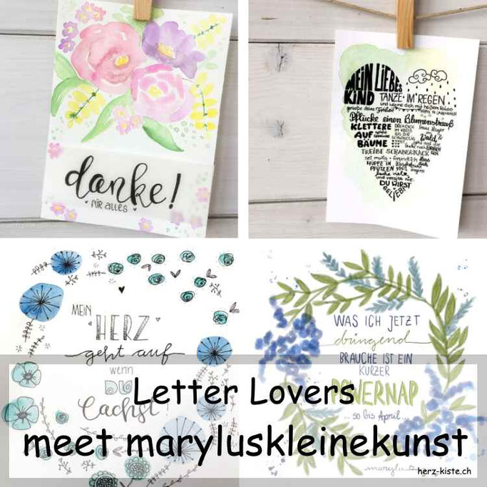 Letter Lovers: maryluskleinekunst zu Gast mit einer Anleitung für ein selbstgelettertes Bild als Geschenk: Mein liebes Kind