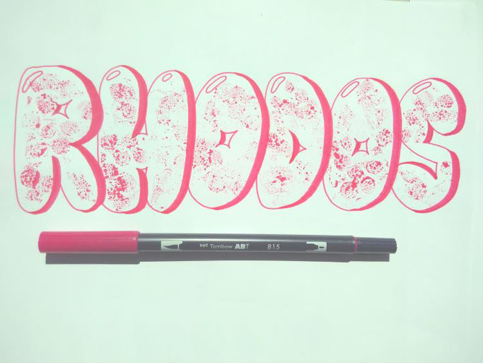 Handlettering Rhodos - Anleitung für eine Kaugummi Schrift (Letter Lovers Schriftspielerei)